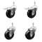 Service Caster 4 Inch SS Soft Rubber 3/8 Inch Threaded Stem Caster Total Lock Brake SCC, 2PK SCC-SSTSTTL20S414-SRS-381615-2-S2 - alternate 3